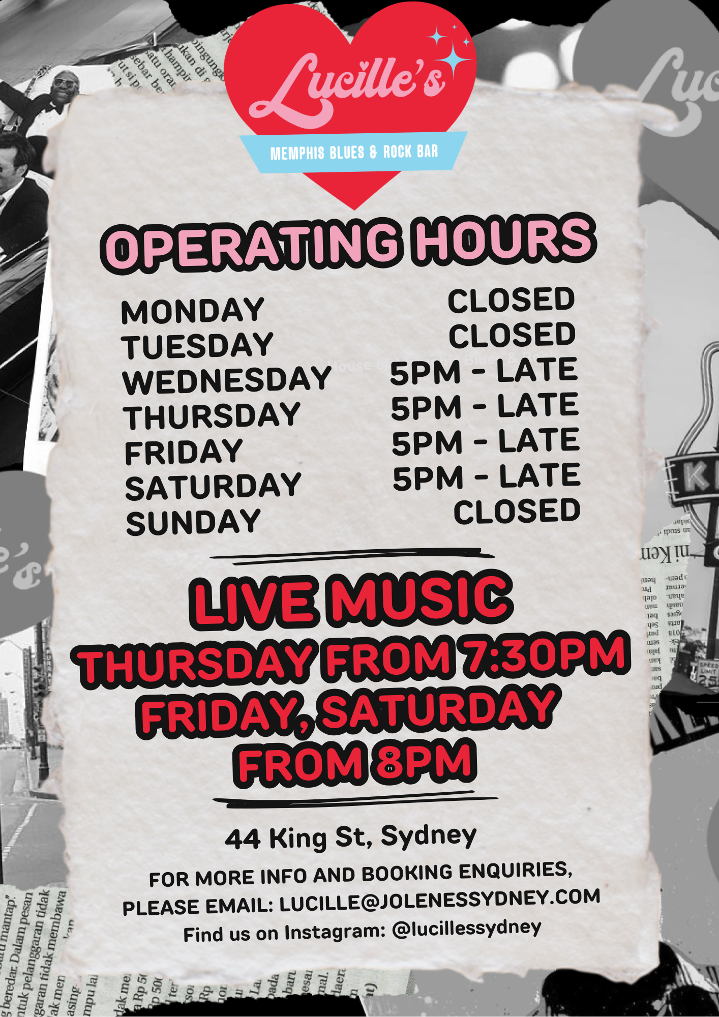 Lucille's Memphis Blues & Rock Bar Poster